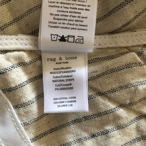 Rag & Bone NWT Zoe Natural Striped Pintuck Sleeveless Halter Top Blouse XS - Picture 12 of 13